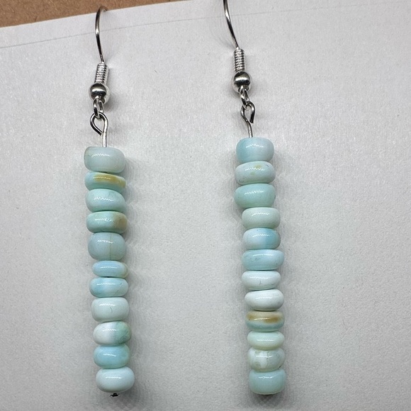 Hand Crafted Jewelry - Peruvian Opal earrings Elegant Blue Beaded handmade